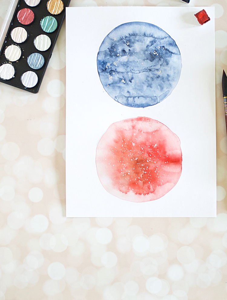 750x990 Watercolor Moon Diy Inksrtuck Studio - Moon Watercolor Painting