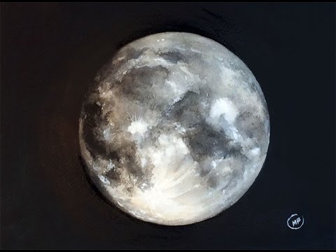 480x360 Watercolor And White Gouache Moon Painting Demonstration - Moon Watercolor Painting