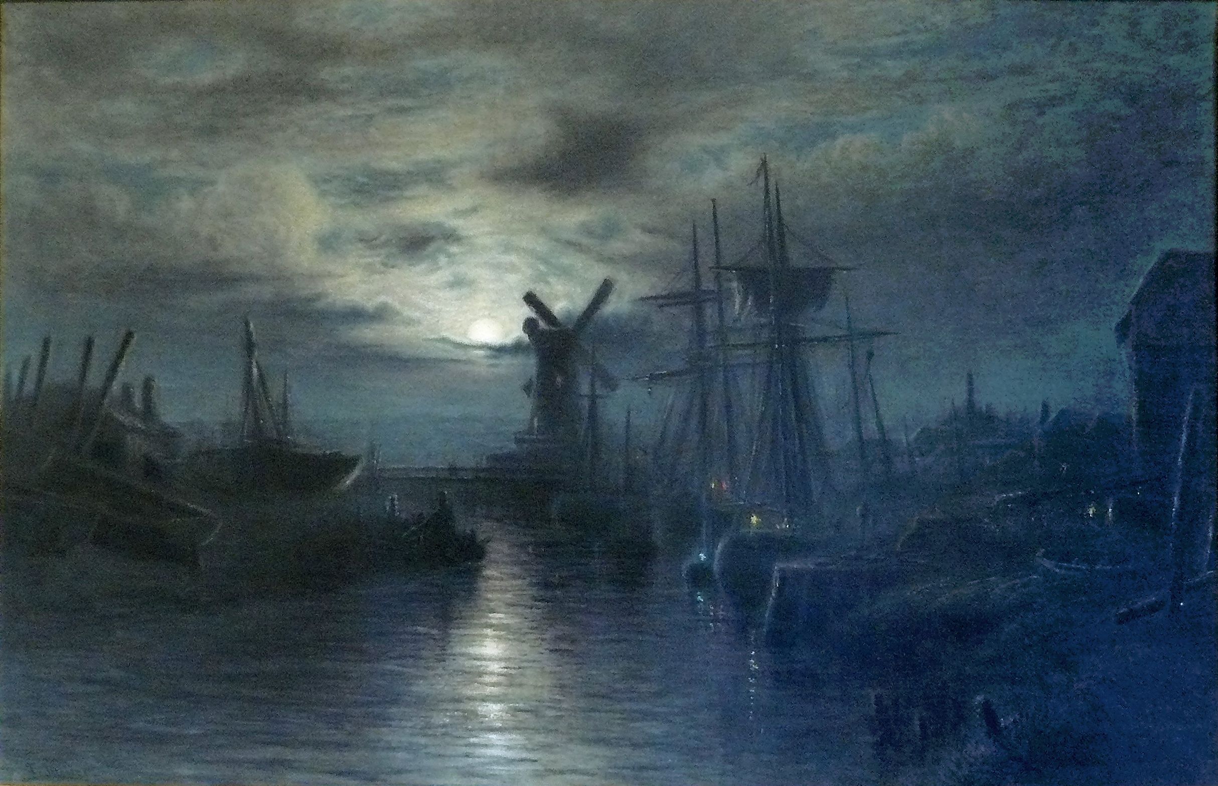 2428x1567 Miller Frederick - Moonlight Watercolor