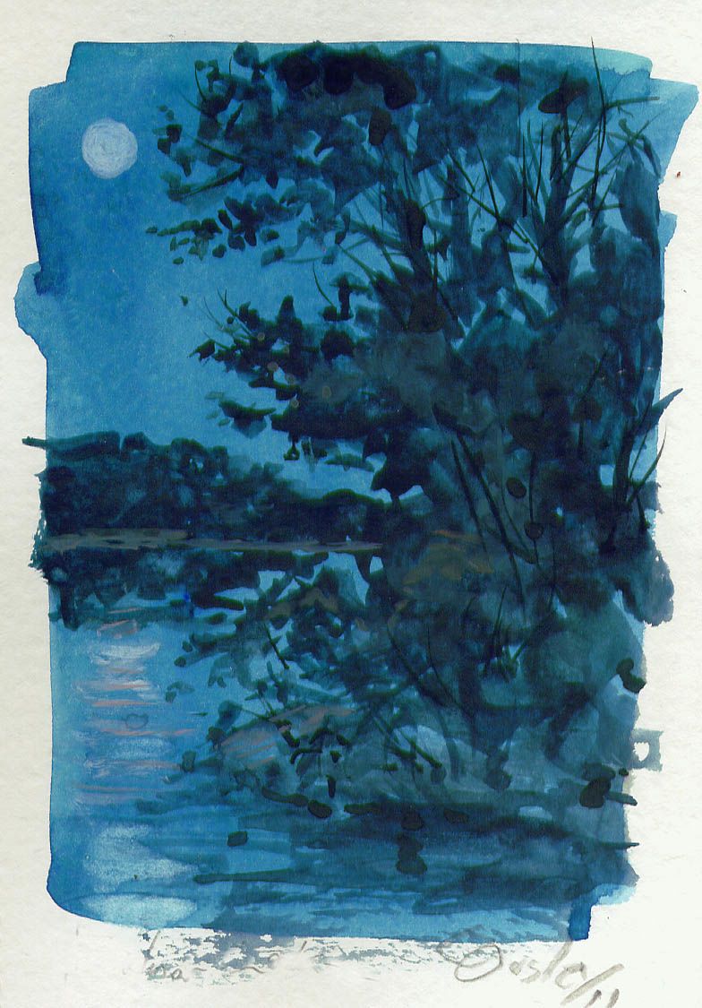 784x1125 A Painting On Some Days Moonlight (Watercolor 5x3) - Moonlight Watercolor