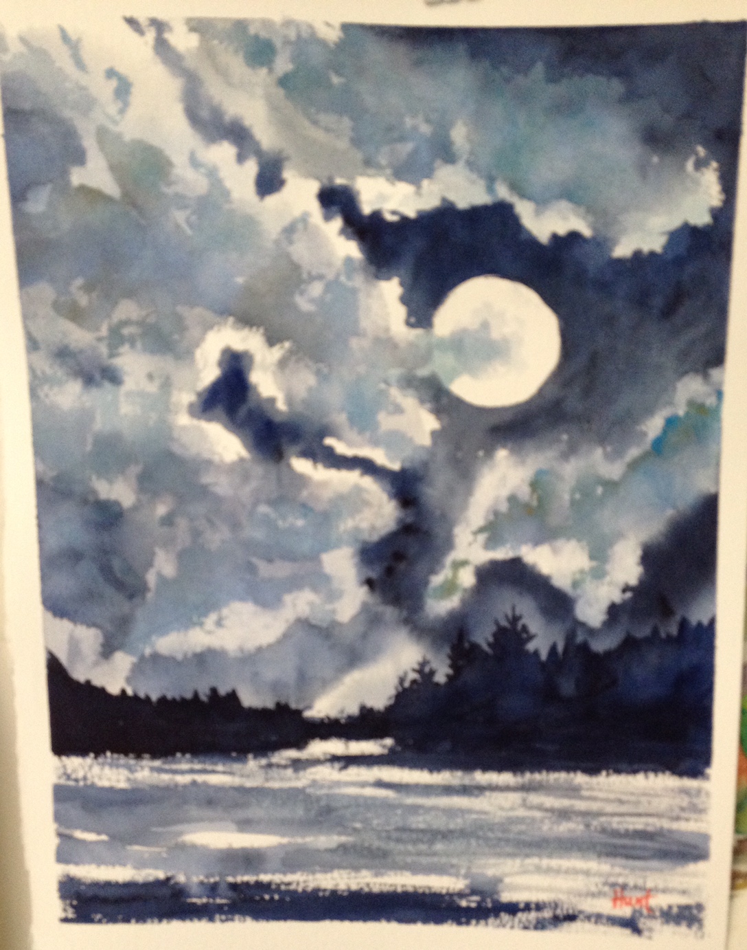 1088x1382 Moonlight Margaret Mccarthy Hunt Art - Moonlight Watercolor