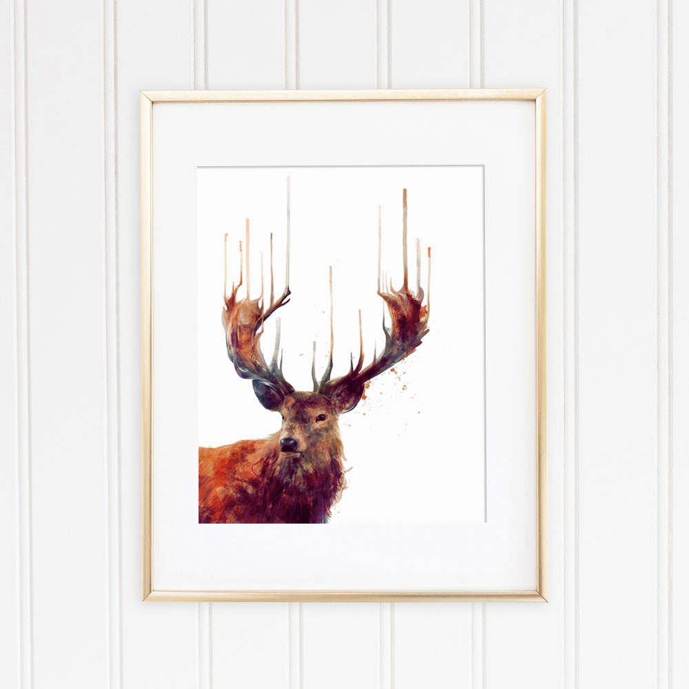 1000x1000 Moose Watercolor Fine Art Paper Elk Painting Wall Art Living Room - Moose Watercolor
