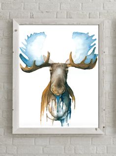 236x319 Moose Watercolor Painting - Moose Watercolor