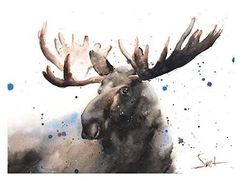 500x375 Moose Art Print, Elk Art, Watercolor Moose Painting - Moose Watercolor