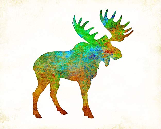 625x500 Moose Watercolor Art Print By Dan Morris Handmade - Moose Watercolor