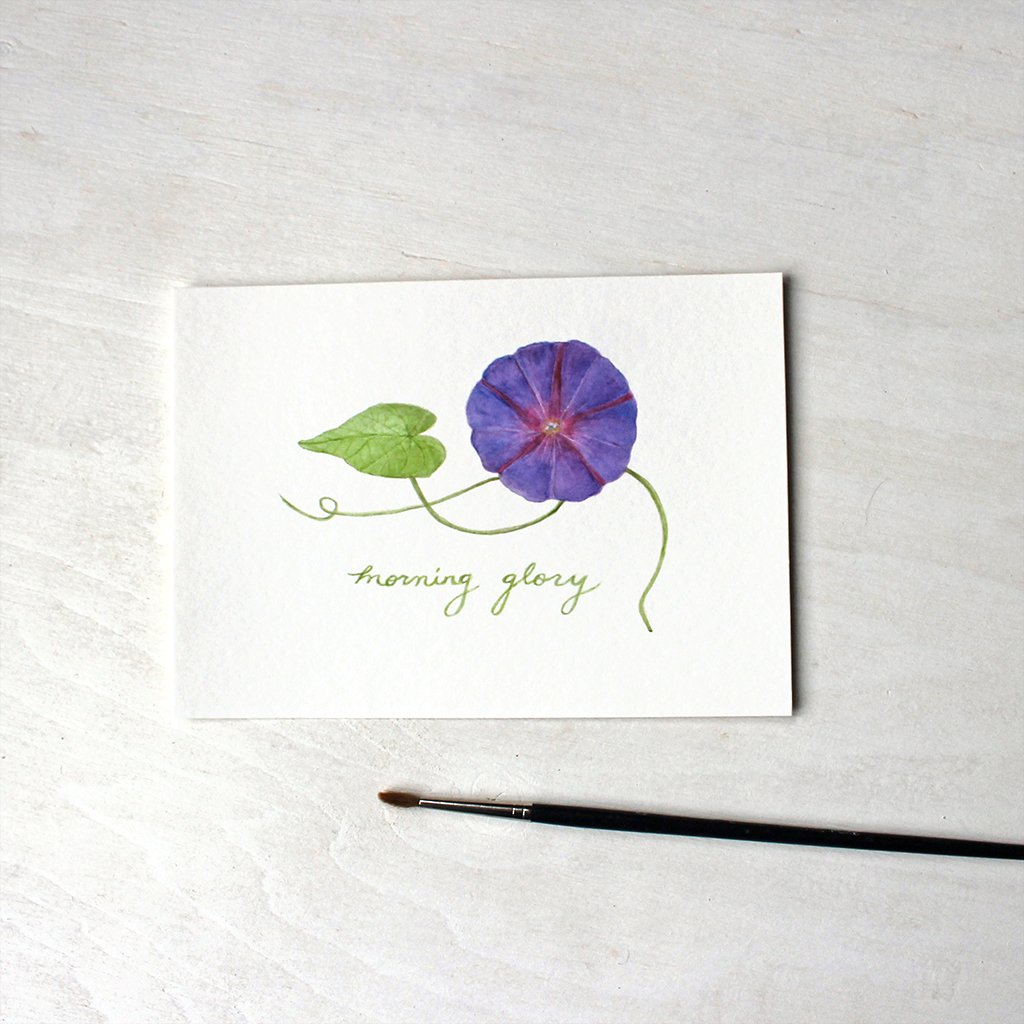 1024x1024 Morning Glory Watercolor Print Trowel And Paintbrush - Morning Glory Watercolor