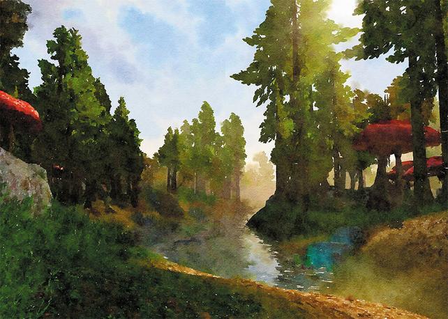 642x458 Morrowind Game Art Poster Skyrim Elder Scrolls Watercolor Etsy - Morrowind Watercolor