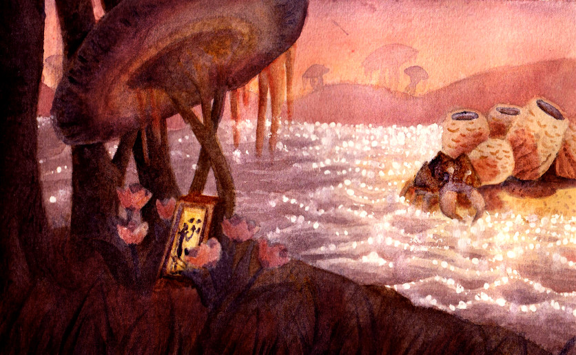 836x516 Fields Of Kummu - Morrowind Watercolor