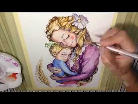 480x360 Mother And Child - Mother And Child Watercolor