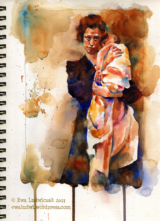 558x772 Mother And Child Ewa Ludwiczak - Mother And Child Watercolor