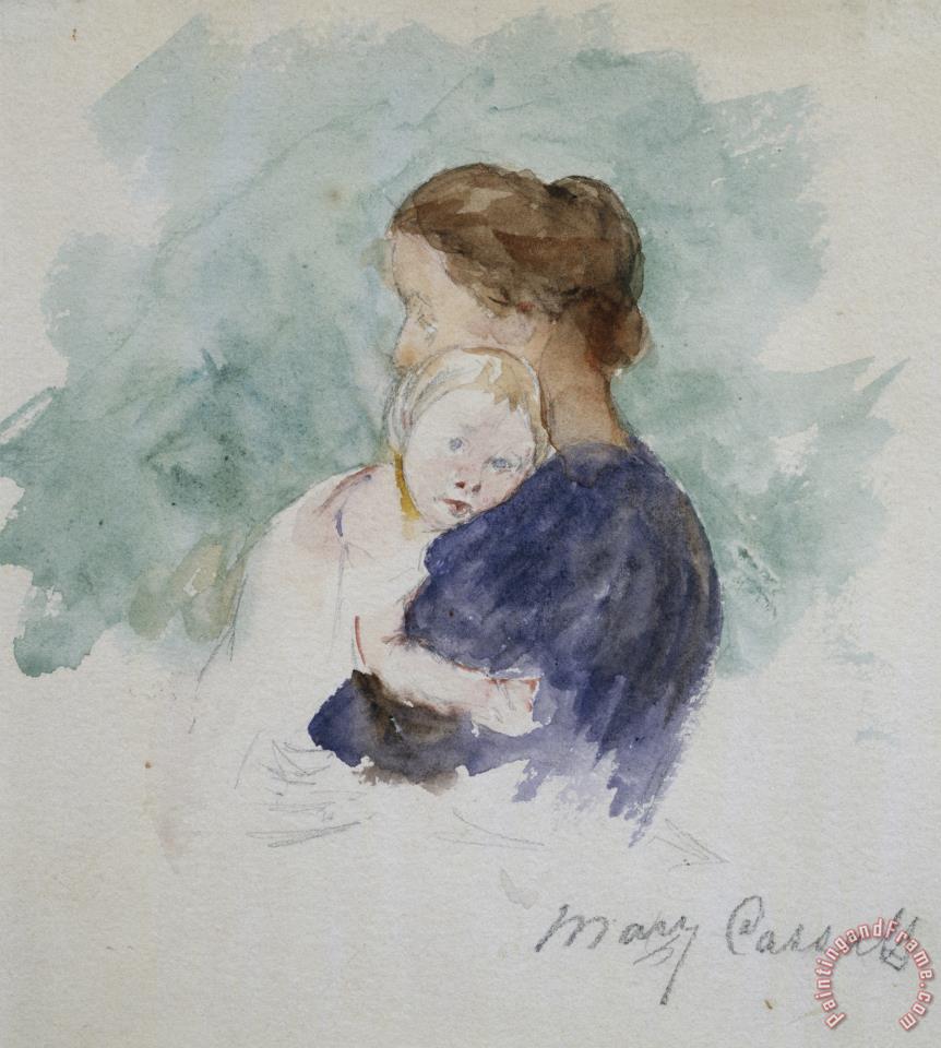 862x960 Mary Cassatt Watercolor Of Mother And Child Painting - Mother And Child Watercolor