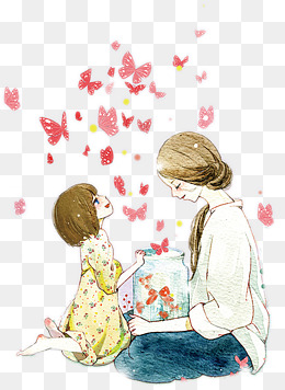 260x356 Mother And Daughter Png, Vectors, Psd, And Clipart For Free - Mother And Daughter Watercolor