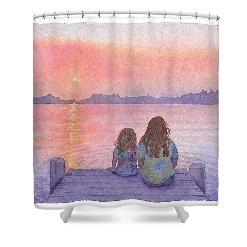 800x800 Mother And Daughter Watercolor Shower Curtain For Sale By Michele - Mother And Daughter Watercolor