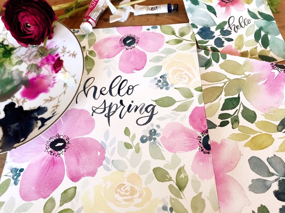 1000x748 Mother Daughter Vibrant Joint Watercolor Mint Studio - Mother And Daughter Watercolor