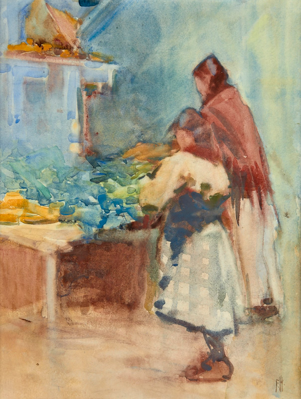 604x800 Paintings Frances Hodgkins - Mother And Daughter Watercolor