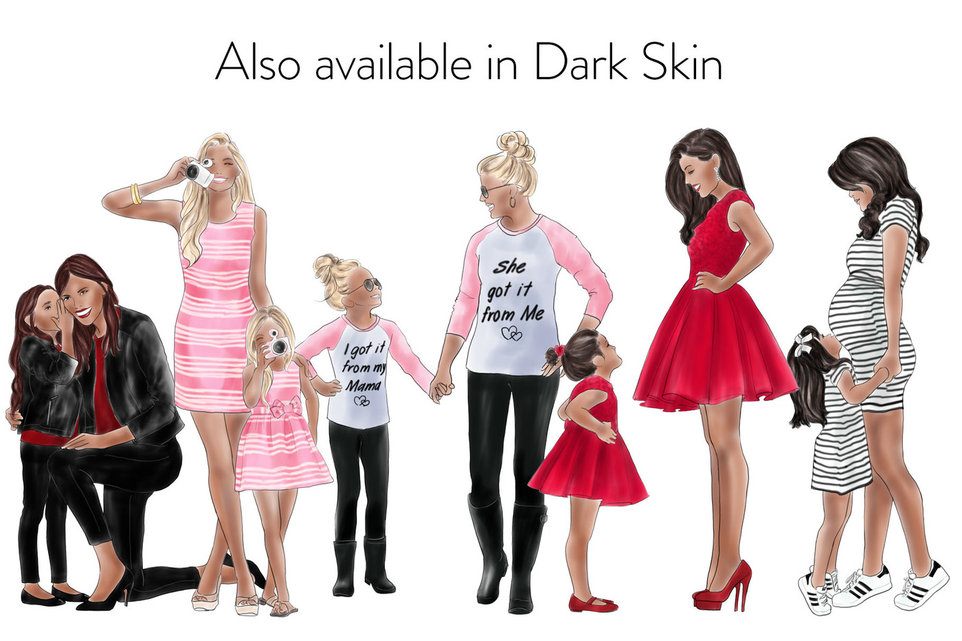 1400x933 Watercolor Fashion Clipart - Mother And Daughter Watercolor