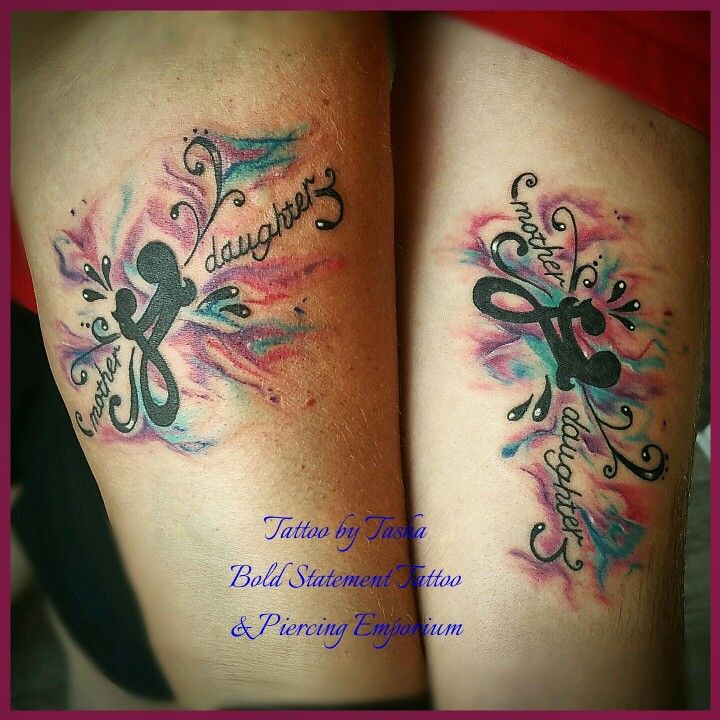 720x720 Matching Mom And Daughter Watercolor Tattoos Tattoo Portfolio - Mother Daughter Watercolor