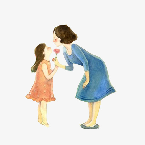 502x502 Terms Of Endearment Hand Drawing Material Picture, Mother - Mother Daughter Watercolor