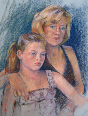 305x400 Watercolor Amp Pastel Paintings For Sale - Mother Daughter Watercolor