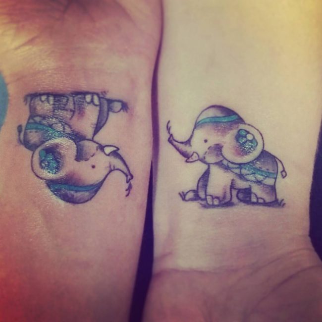 650x650 Sweet Matching Mother Daughter Tattoo - Mother Daughter Watercolor Tattoos