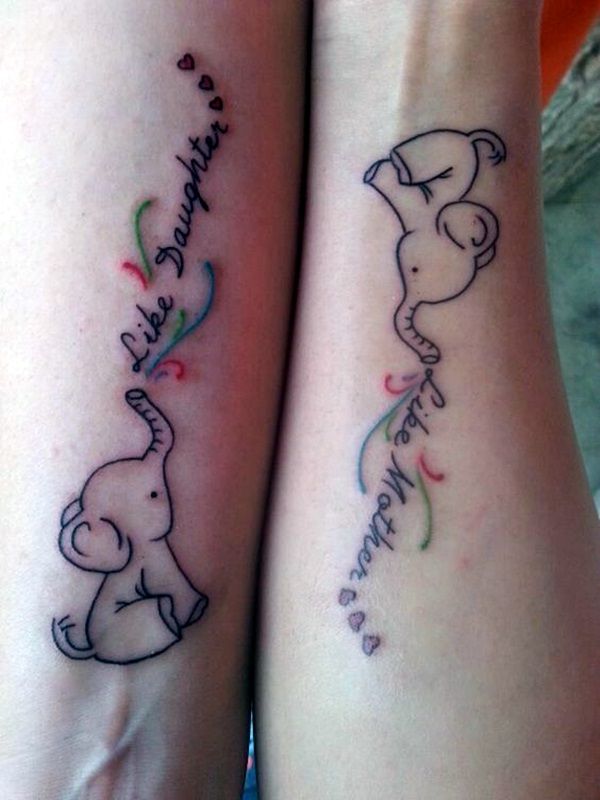 600x800 Mother Daughter Matching Tattoos Designs, Ideas And Meaning - Mother Daughter Watercolor Tattoos