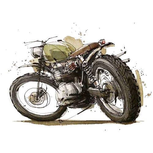 500x500 Motorcycle Drawing Art Watercolor Painting Illustration - Motorcycle Watercolor