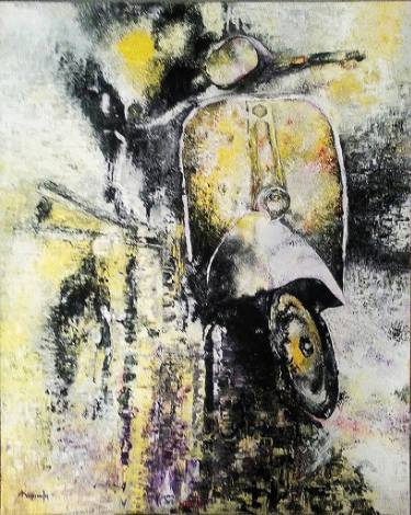 375x470 Original Fine Art Motorcycle Watercolor Paintings For Sale - Motorcycle Watercolor