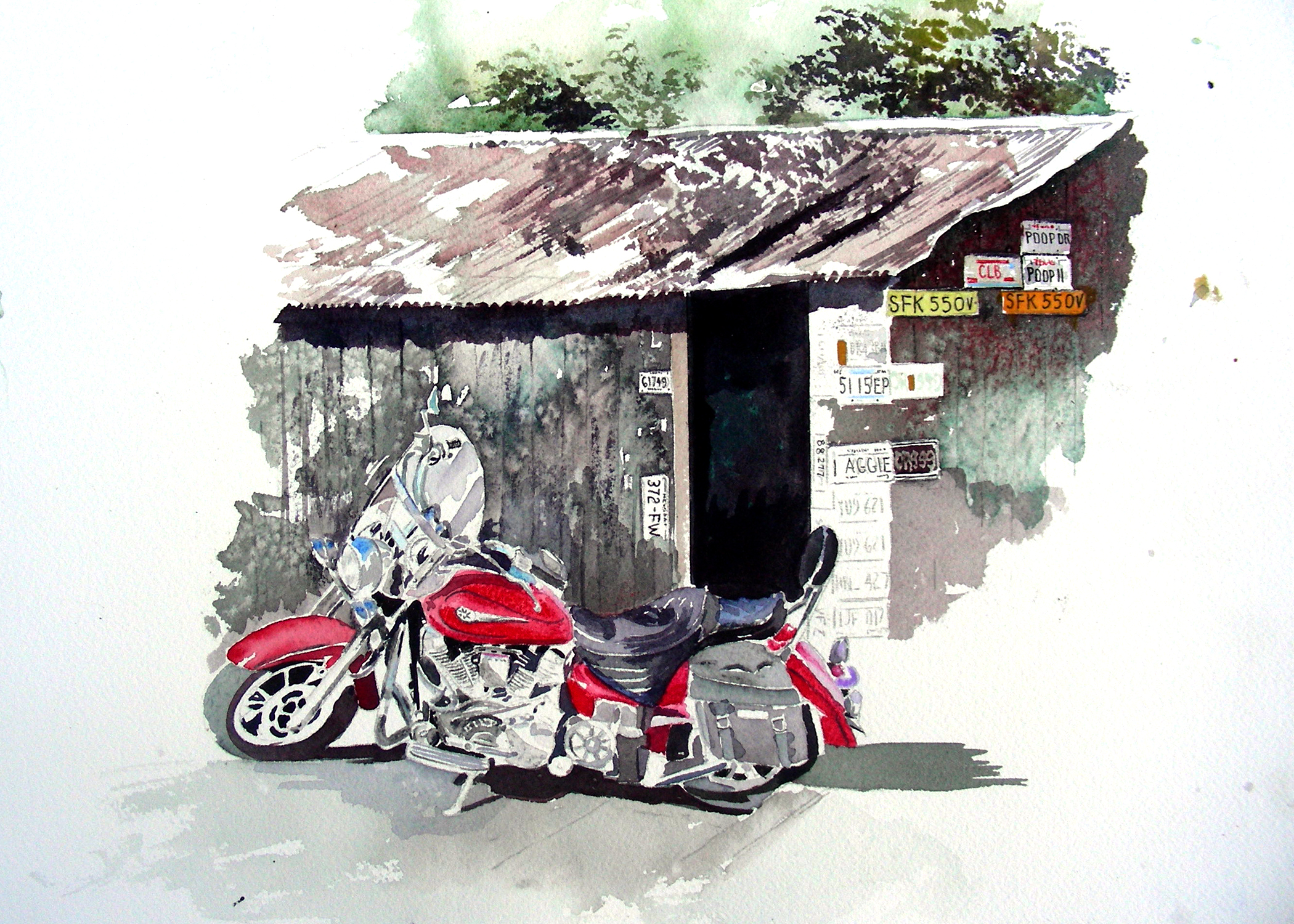 2100x1500 Motorcycle Recollections 54 The Art Of David Tripp - Motorcycle Watercolor