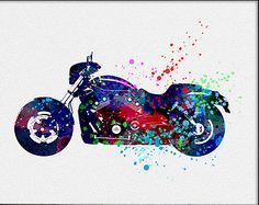 236x187 Motorcycle Watercolor Drawing Watercolor Art Watercolor Painting - Motorcycle Watercolor
