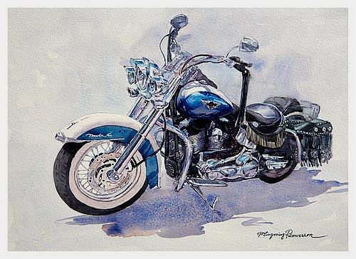 500x364 Watercolor Painting Motorcycle 1 - Motorcycle Watercolor