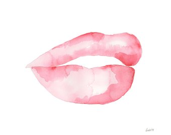 340x270 Nicole Limited Edition Watercolor Lips Print Lip Print Pink - Mouth Watercolor