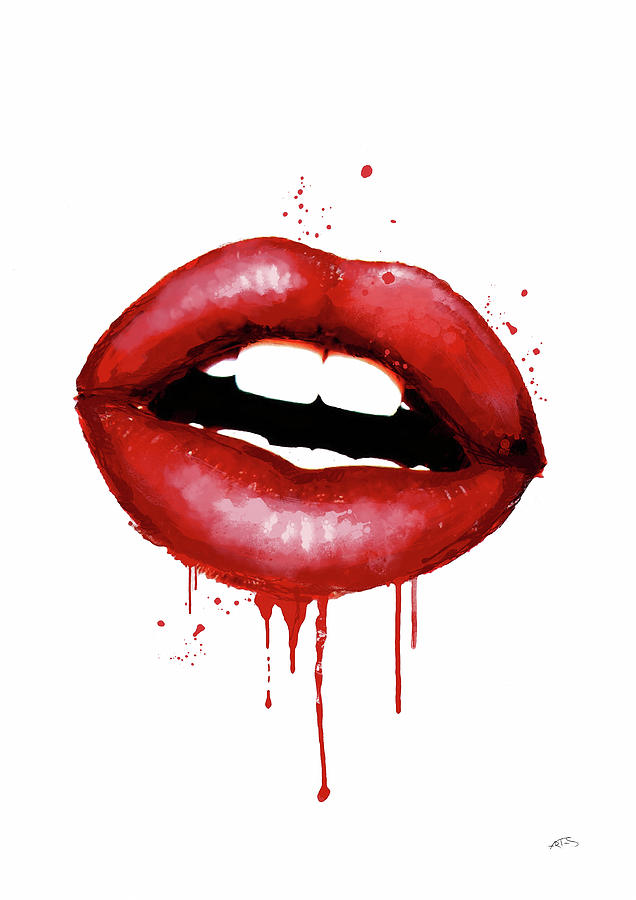 636x900 Red Lips Watercolor Print Digital Art By Svetla Tancheva - Mouth Watercolor