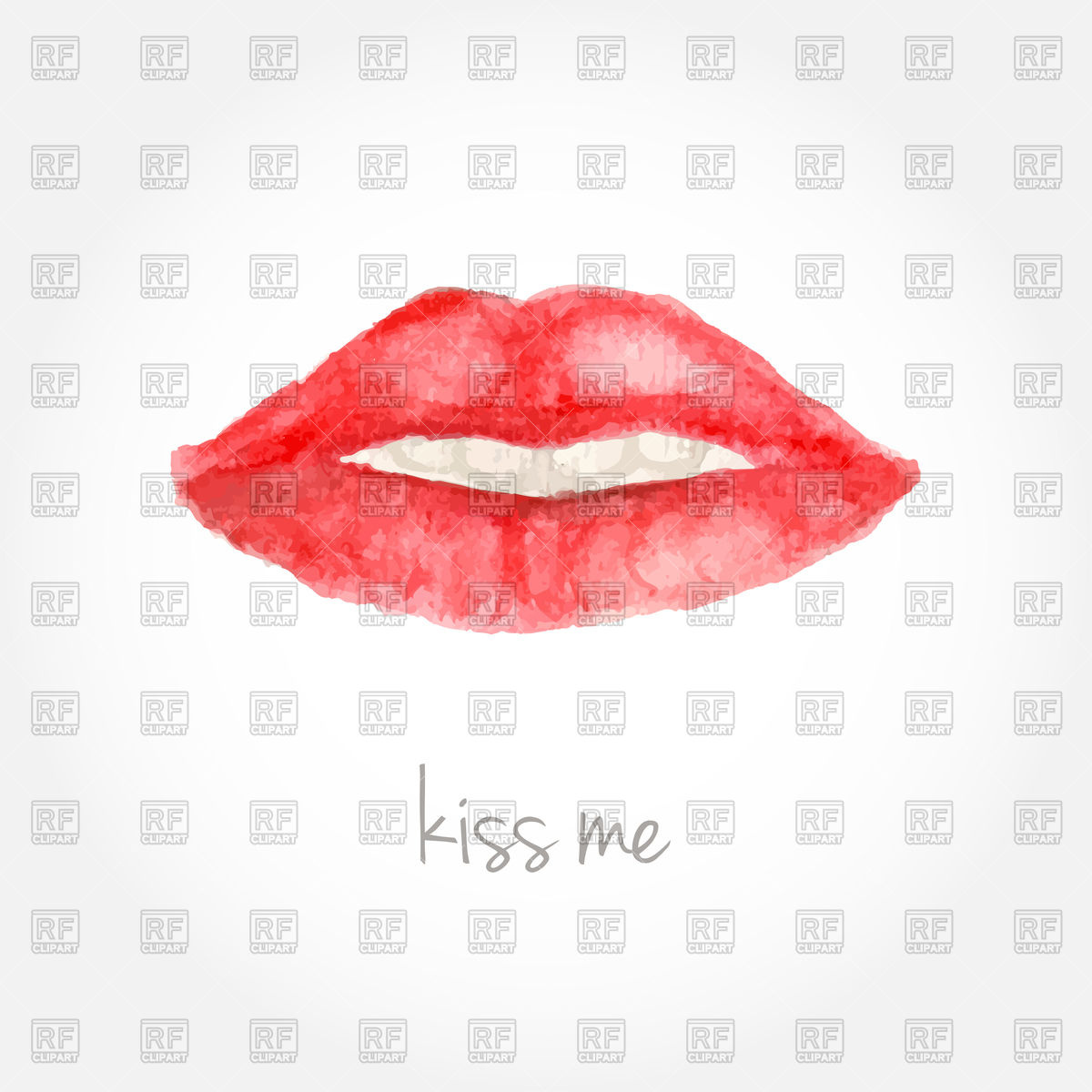 1200x1200 Red Lips In Watercolor Style Vector Image Vector Artwork Of - Mouth Watercolor