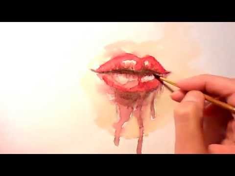 480x360 Watercolor Painting - Mouth Watercolor