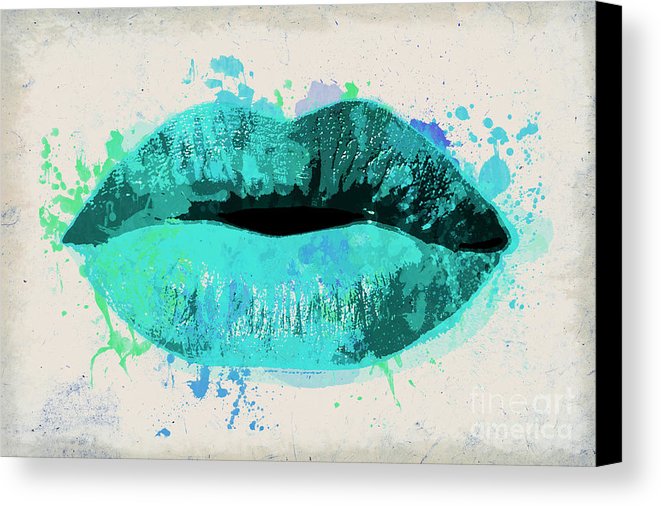 661x506 Blue Kiss Watercolor Canvas Print Canvas Art By Delphimages - Mouth Watercolor