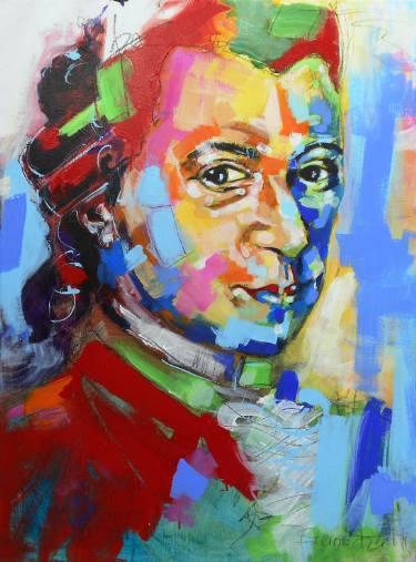 375x507 Mozart Painting By Michaela Steinacher Saatchi Art - Mozart Watercolor