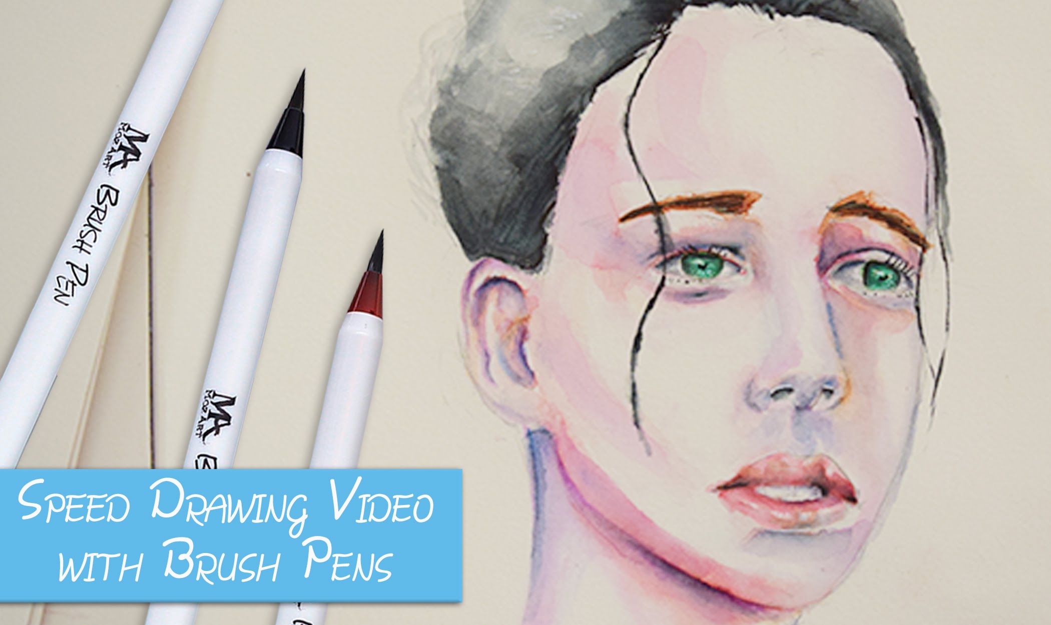 2100x1250 Speed Drawing With Brush Pens And Water Time Lapse - Mozart Watercolor