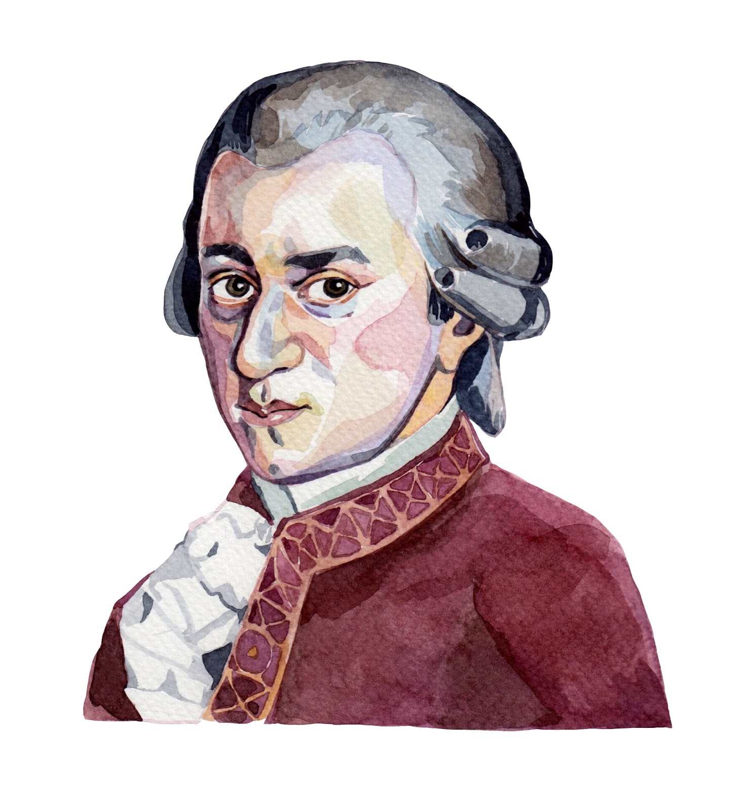 1443x1600 Watercolour Illustrations - Mozart Watercolor