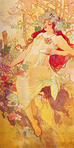 250x500 Alphonse Mucha Posters - Mucha Watercolor