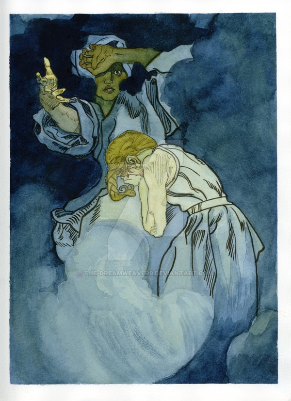 600x827 Alphonse Mucha Watercolor By The Dreamweaver9 - Mucha Watercolor