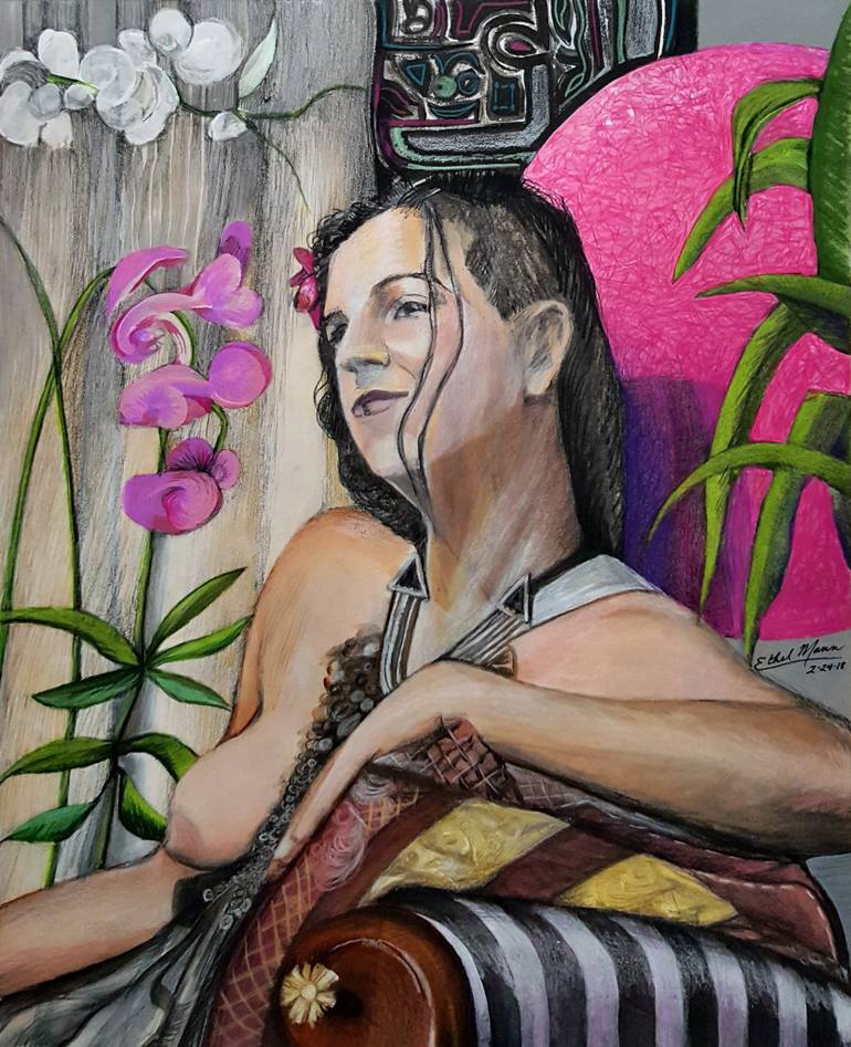 770x947 Erika (After Mucha) Painting By Ethel Mann Saatchi Art - Mucha Watercolor