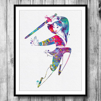 354x354 Instant Download Mulan Disney Princess From Bittermoonpapershop - Mulan Watercolor
