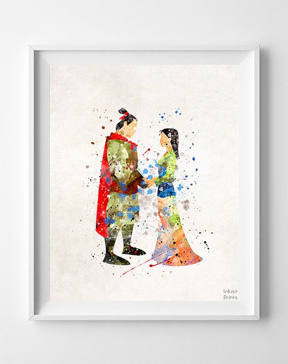 570x720 Mulan Poster, Mulan Art, Mulan Print, Disney Princess, Mulan - Mulan Watercolor