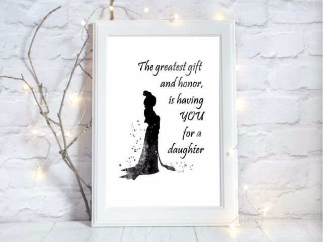 640x480 Mulan Watercolor A4 Glossy Poster Print Nursery Picture Disney - Mulan Watercolor