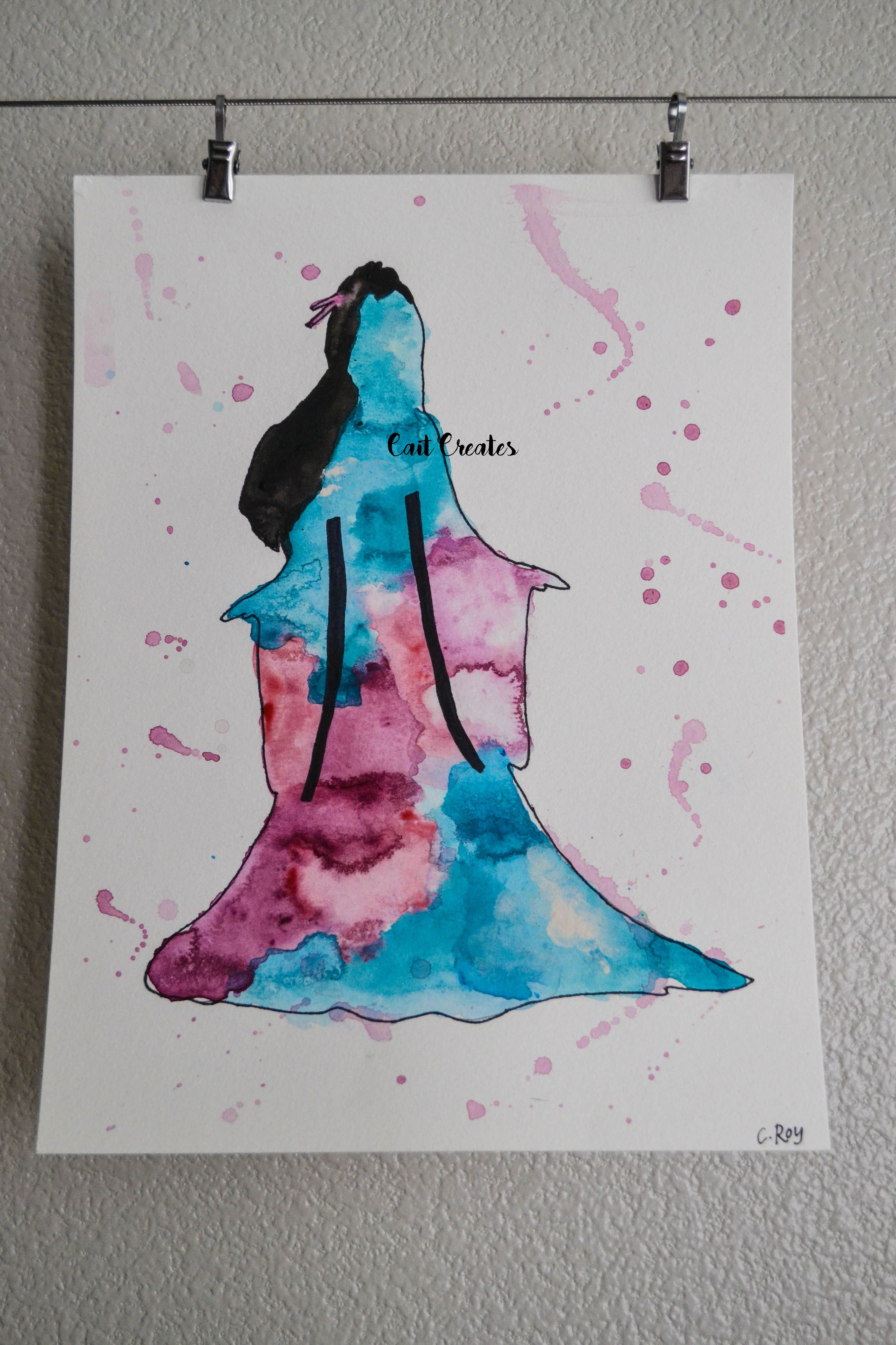 3072x4608 Mulan Watercolor Silhouette Watercolor Princess - Mulan Watercolor