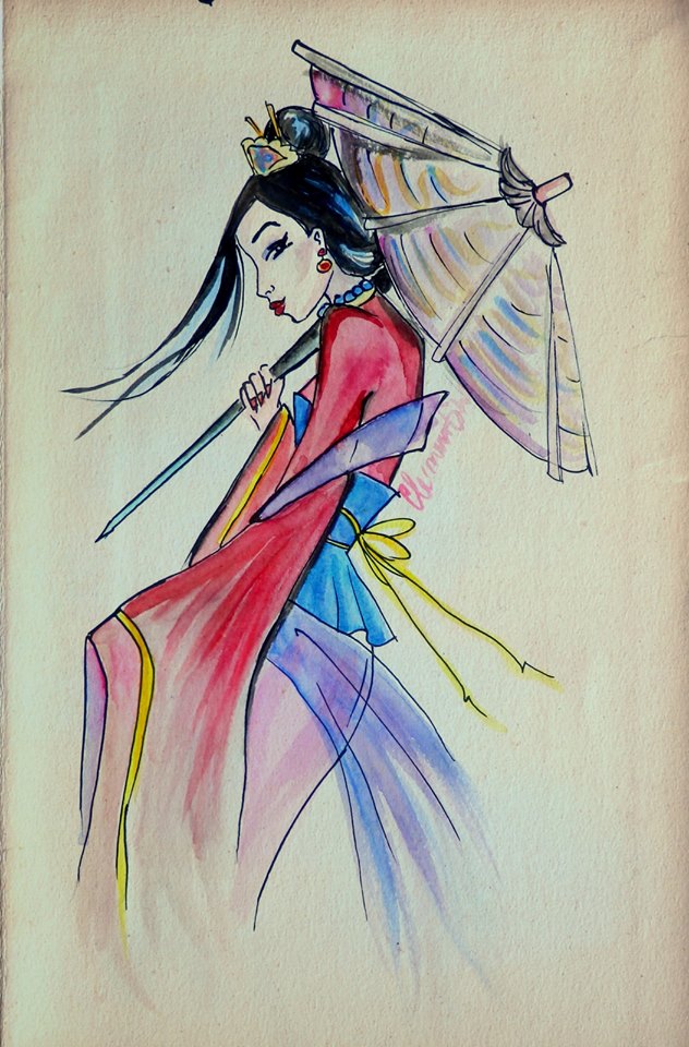 632x960 Mulan Watercolour By Clementine - Mulan Watercolor