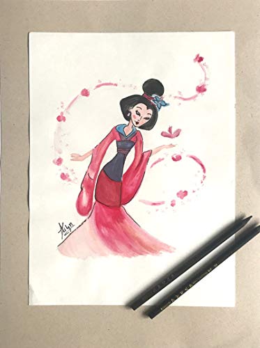 373x500 Watercolor Mulan Character Handmade - Mulan Watercolor