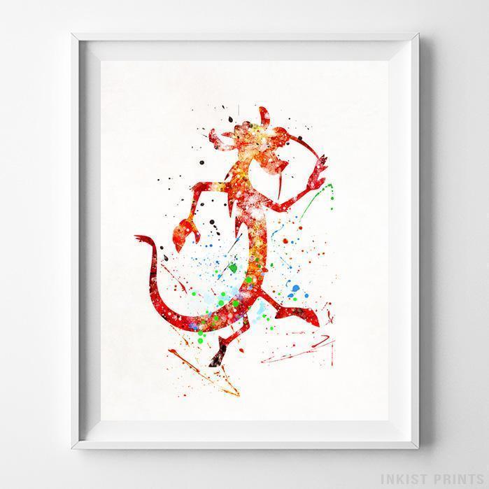 699x699 Mushu Mulan Wall Art Disney Watercolor Poster Nursery Room Decor - Mulan Watercolor
