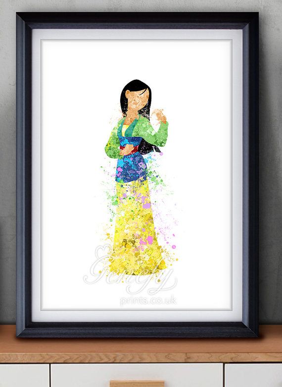 570x781 Disney Mulan Watercolor Poster Print - Mulan Watercolor
