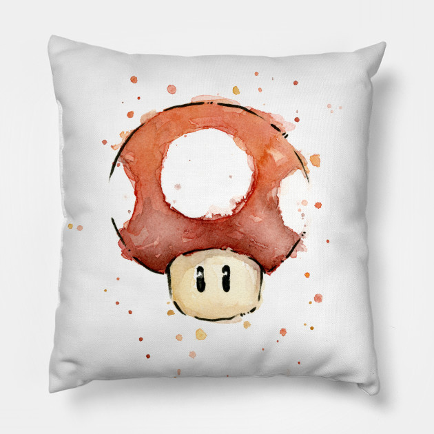 630x630 Red Mario Mushroom Watercolor - Mushroom Watercolor